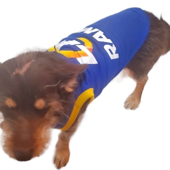 Silver Paw Los Angeles Rams Doggie T Shirt Jersey Size Medium - Picture 16 of 16